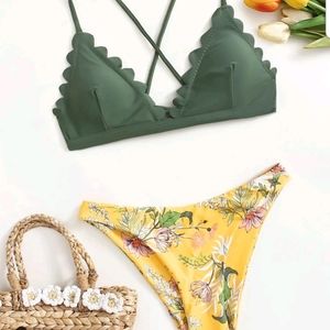 Floral Scallop 2-piece Bikini